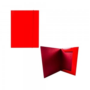 Mapa F4 cu elastic, din carton, 600g/mp, rosie - OFFISHOP OF367 0