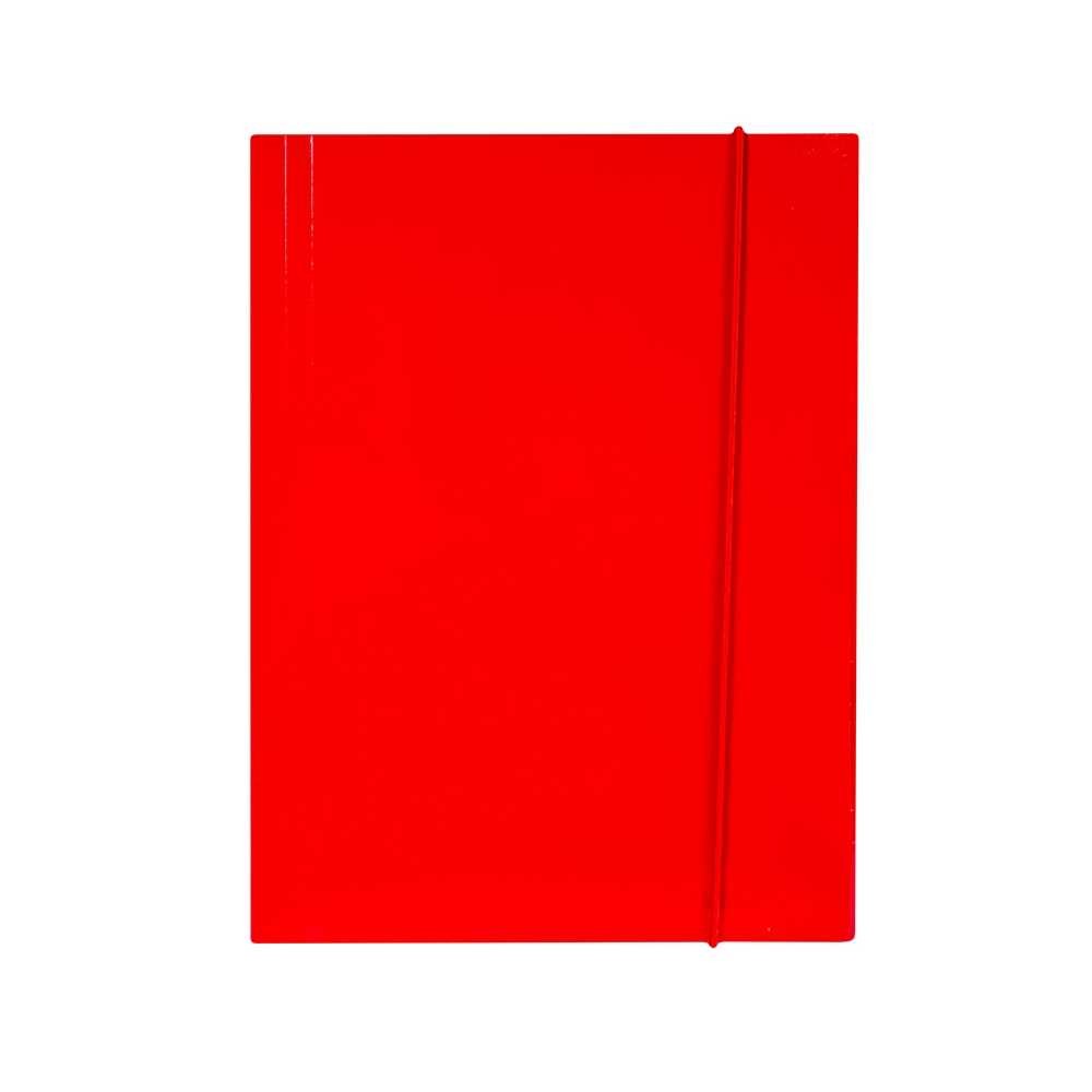 Mapa F4 cu elastic, din carton, 600g/mp, rosie - OFFISHOP OF367 0