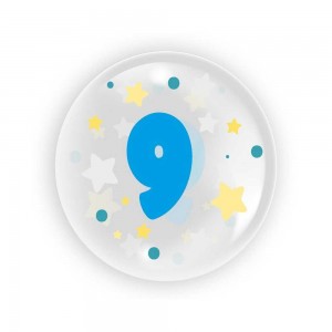 Balon transparent 45 cm - cifra 9, pentru baieti - TUBAN TB3609 11.764706