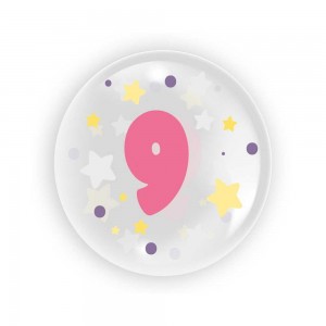 Balon transparent 45 cm - cifra 9, pentru fete - TUBAN TB3619 11.764706