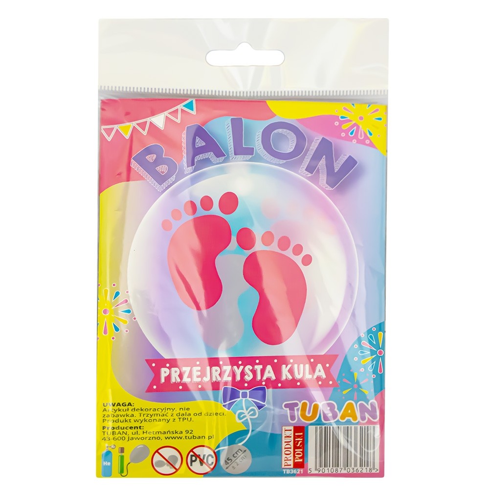 Balon transparent 45 cm - Picioruse, pentru fete - TUBAN TB3621 11.764706