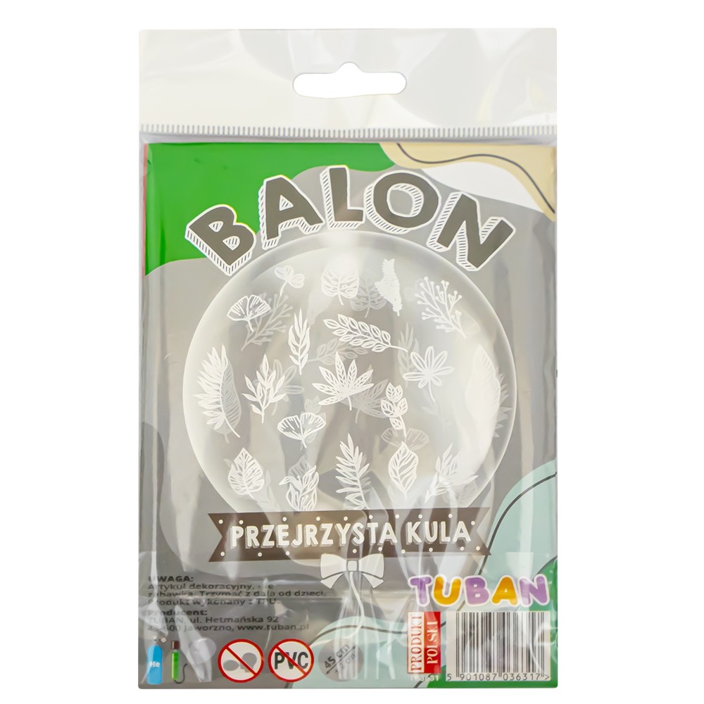 Balon transparent 45 cm - Frunze 1 - TUBAN TB3631 11.764706