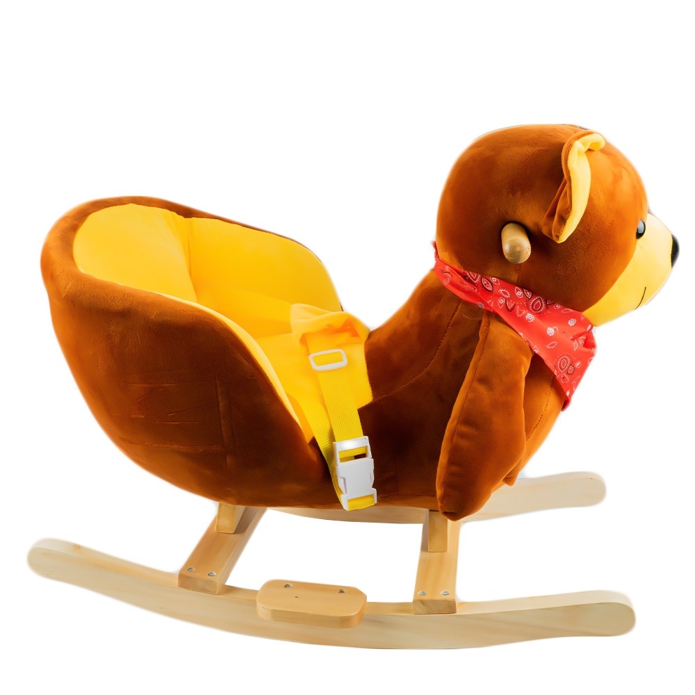 Ursulet balansoar pentru bebelusi, lemn + plus, maro, 60x34x45(h) cm XL-518 242.857143