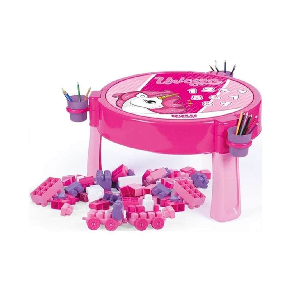 Masuta activitati, Roz - Unicorn + 100 cuburi, JUMBO - DOLU 2572 273.109244