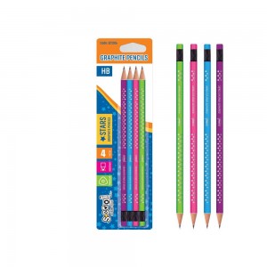 Creion grafit HB, Shining Star, 4 cul/blister- S-COOL SC1286 2.521008