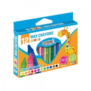 Creioane cerate, JUMBO, 12 culori/set - S-COOL SC017 6.302521