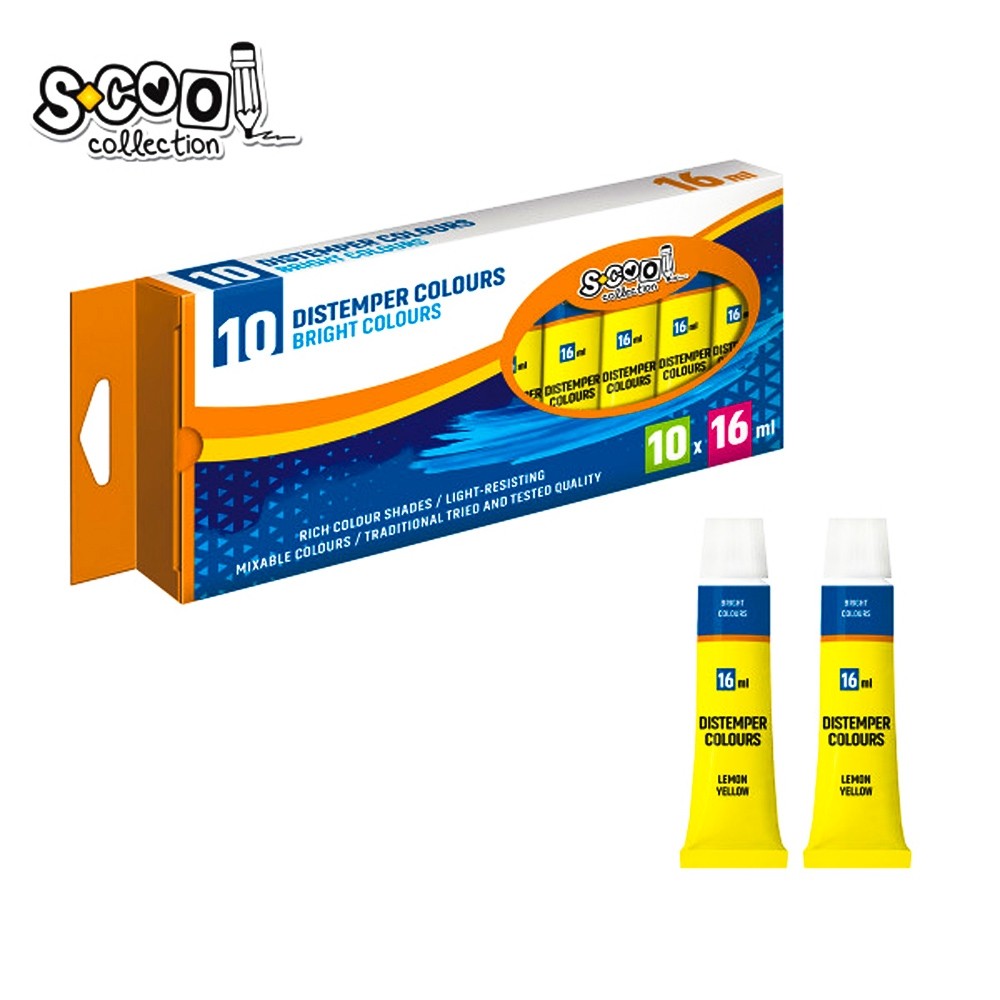 Tempera galben lamaie, 16 ml, 10 buc/set - S-COOL SC297 21.008403
