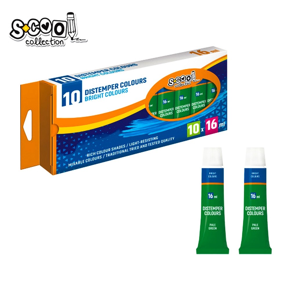 Tempera verde deschis, 16 ml, 10 buc/set - S-COOL SC303 21.008403