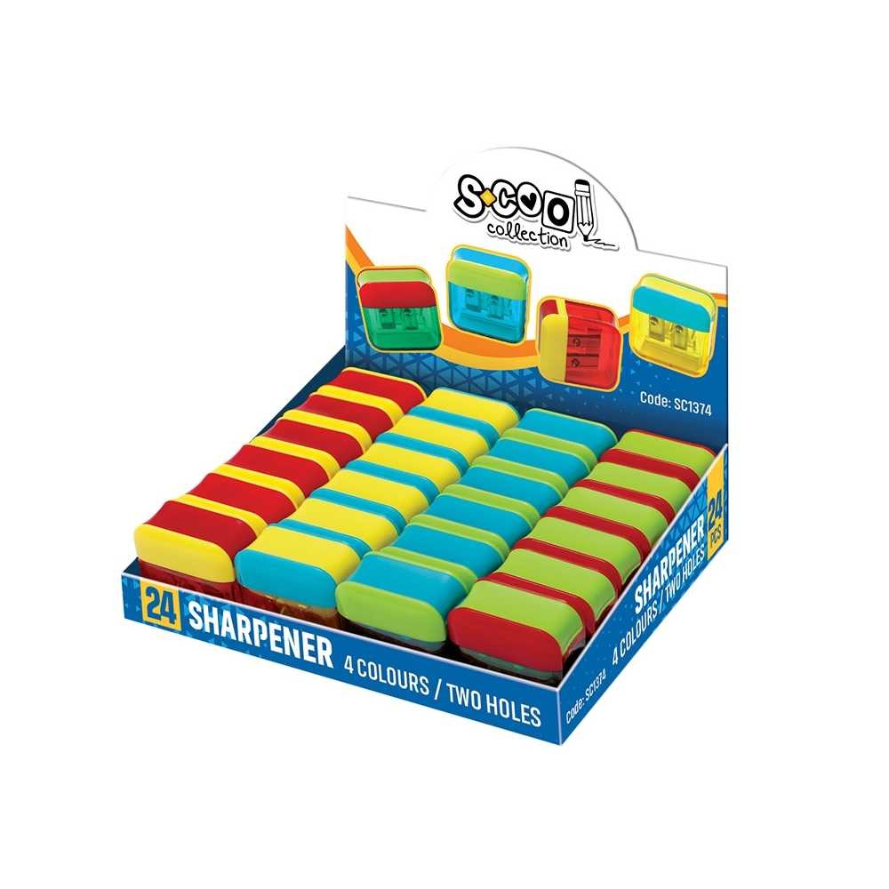 Ascutitoare dubla, cu container, 24 buc/display - S-COOL SC1374 2.521008