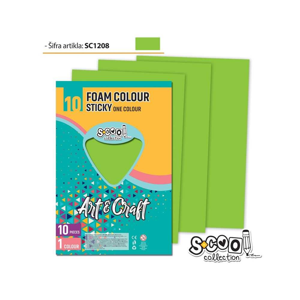 Hartie buretata, adeziva, verde deschis, 10 buc/set, 20x30 cm - S-COOL SC1208 12.605042