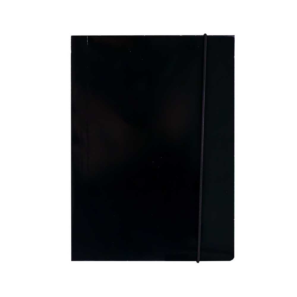 Mapa F4 cu elastic, carton, 600g/mp, neagra - OFFISHOP OF368 6.302521