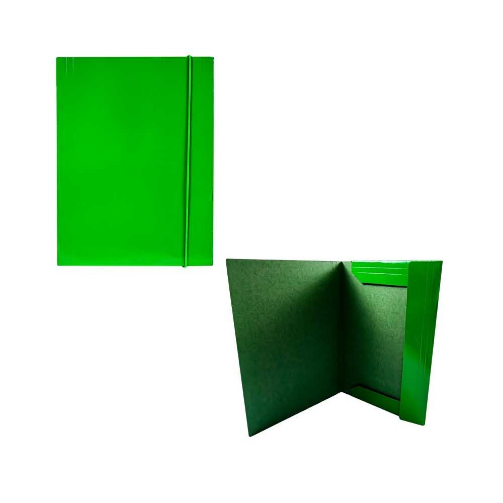 Mapa F4 cu elastic, carton, 600g/mp, verde - OFFISHOP OF369 6.302521