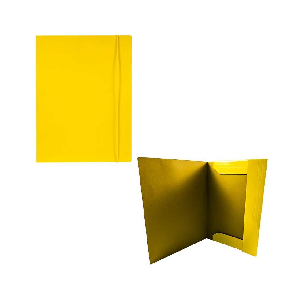 Mapa F4 cu elastic, carton, 600g/mp, galbena - OFFISHOP OF370 6.302521