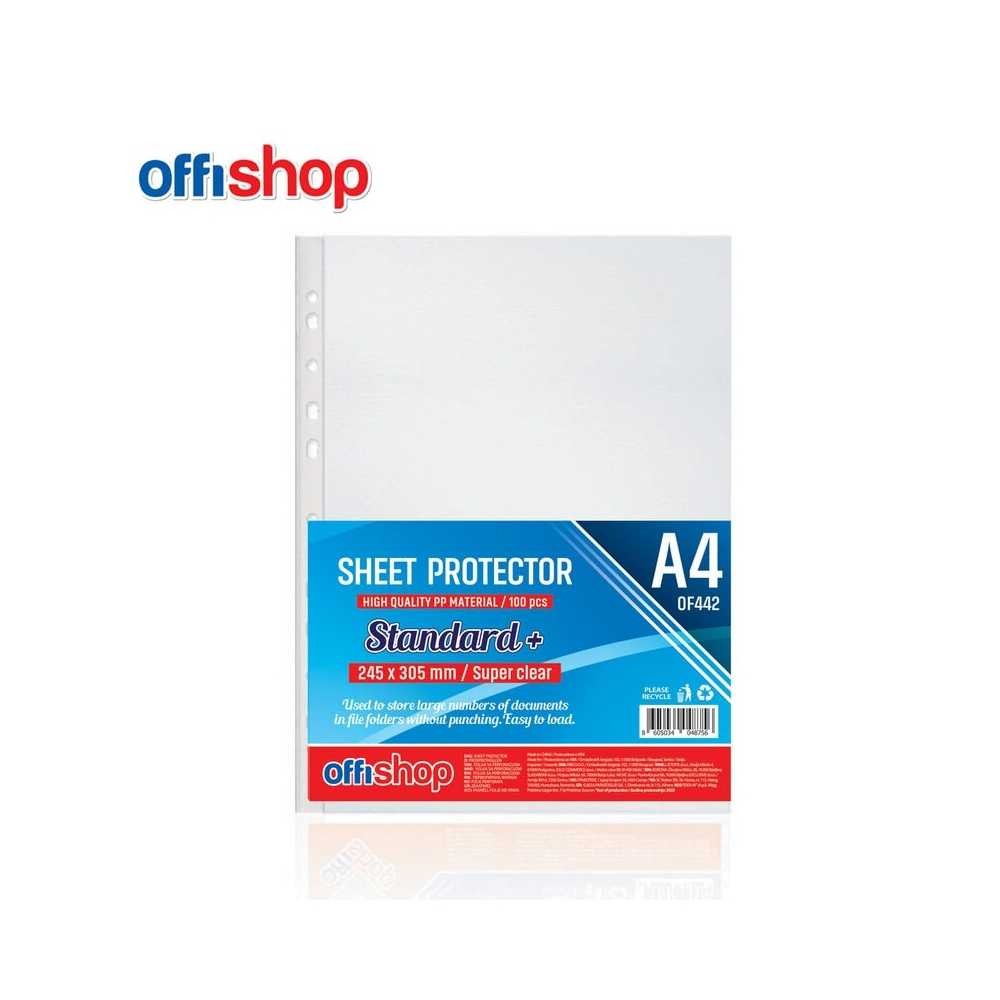 Folie protectie A4, Super Clear, 100 mic, 100 buc/set - OFFISHOP OF442 42.016807