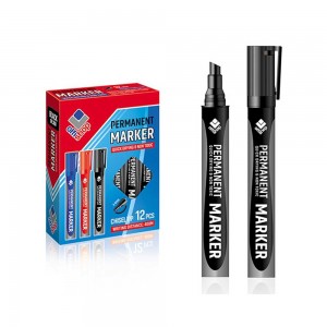 Marker permanent, tesit, negru, 12 buc/set - OFFISHOP OF300 1.680672