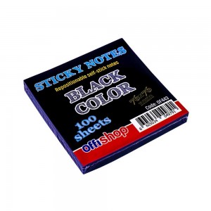 Notes adeziv negru, 75x75 mm, 100file/set - OFFISHOP OF443 2.521008