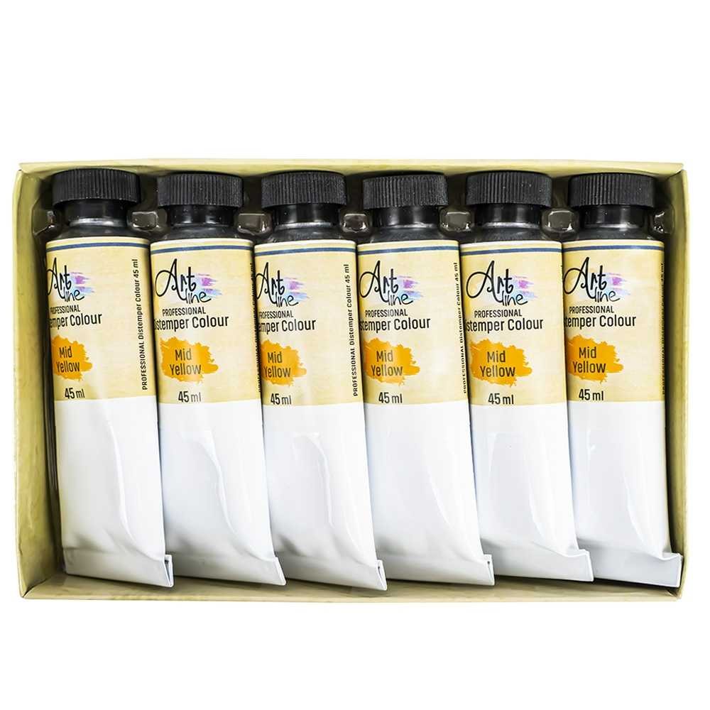 Tempera Art, GALBEN, 45ml, 6 buc/set - ARTLINE ART016 41.176471