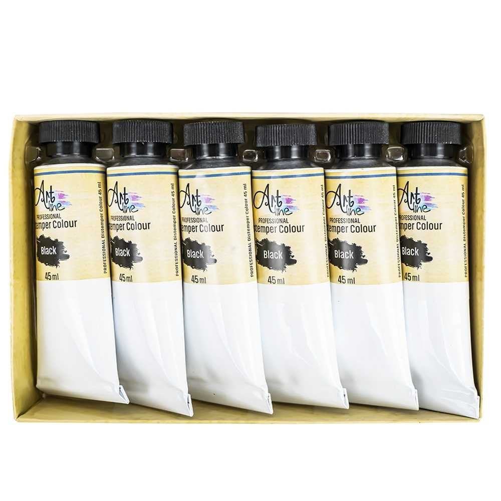 Tempera Art, NEGRU, 45ml, 6buc/set - ARTLINE ART022 41.176471