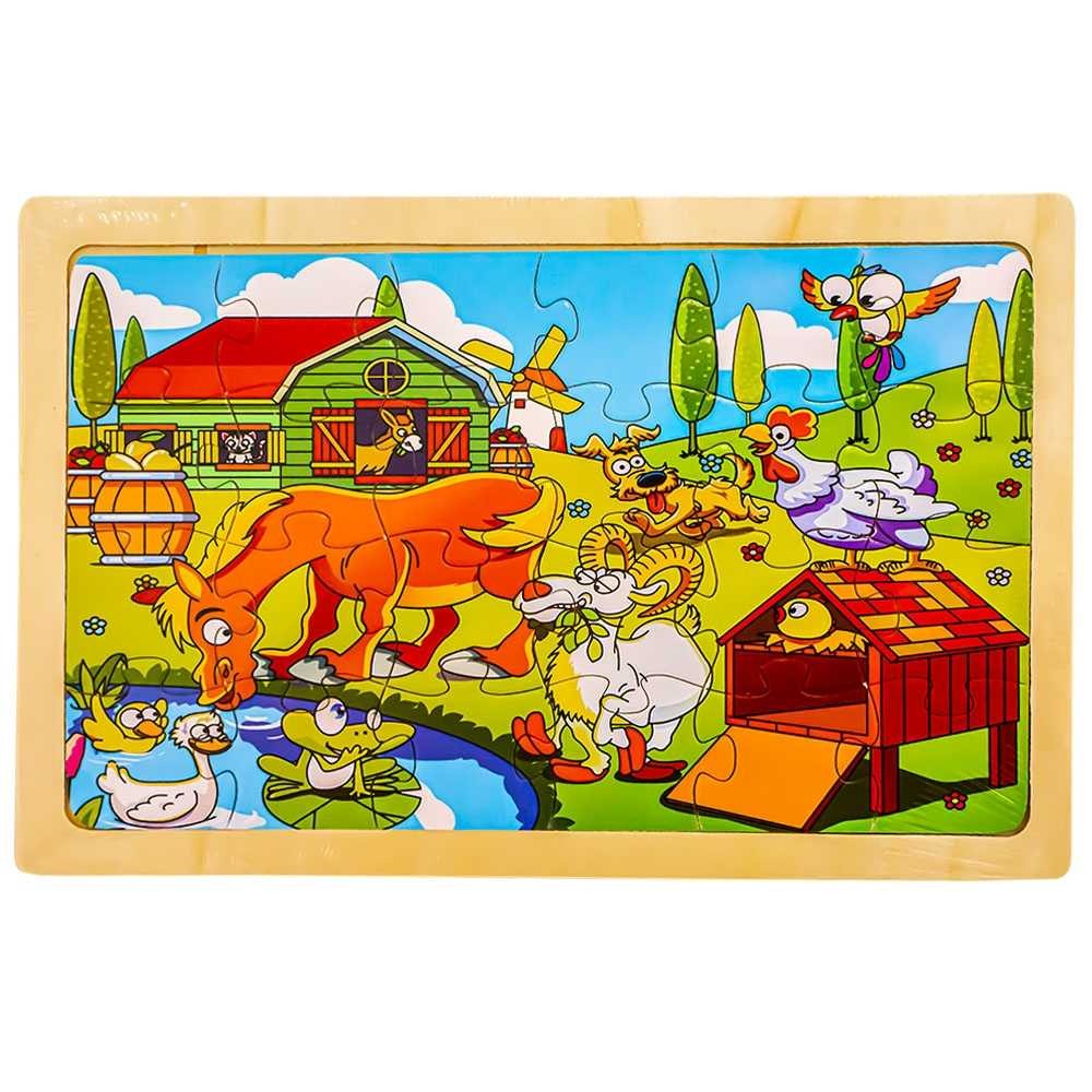 Puzzle lemn, 24 piese, Ferma animalelor 1 CY024-6 5.042017
