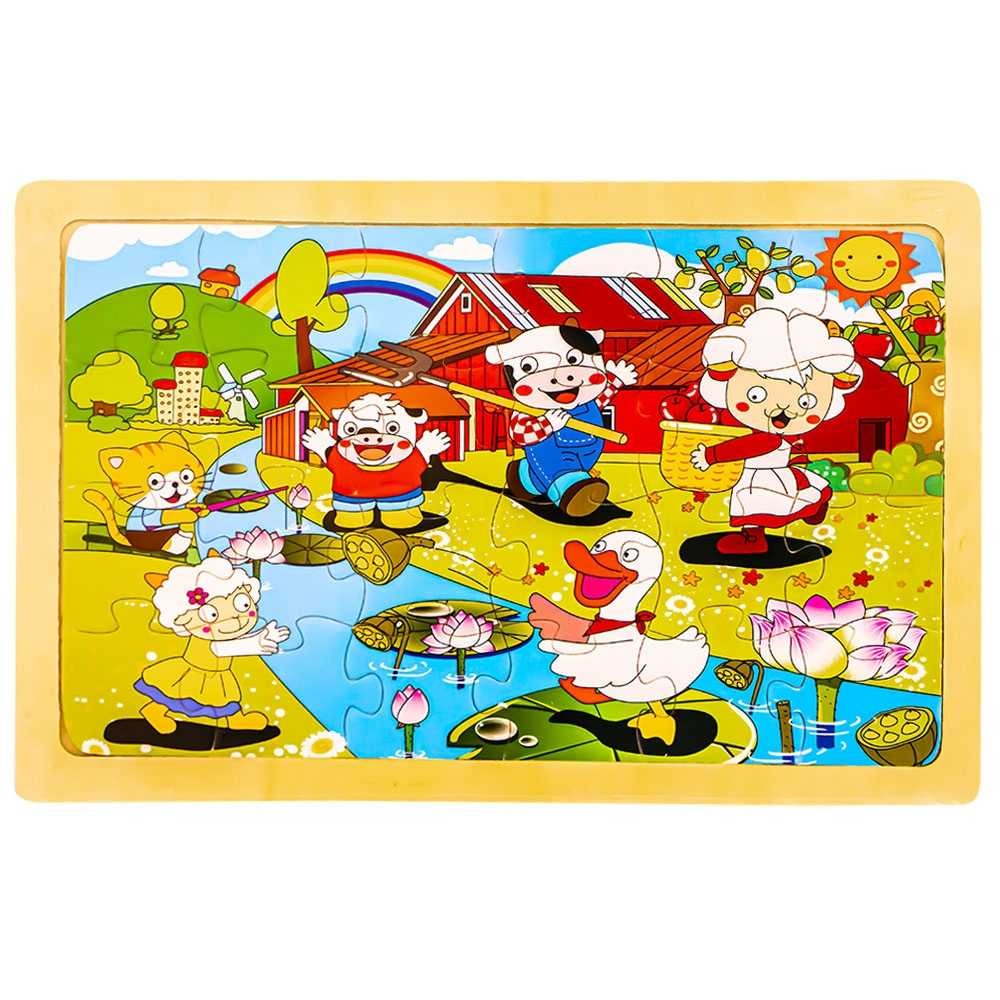 Puzzle lemn, 24 piese, Ferma animalelor 4 CY024-14 5.042017