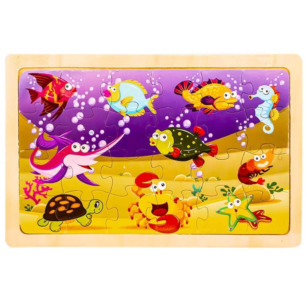 Puzzle lemn, 24 piese, Lumea subacvatica 2 CY024-7 5.042017