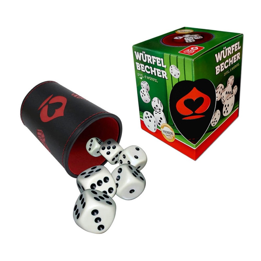 Cupa piele ECO + 6 zaruri - CARTAMUNDI 31.092437