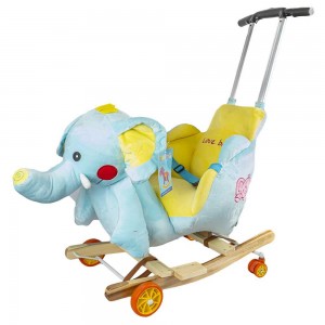 Balansoar pentru bebelusi, Elefant, lemn + plus, cu rotile RB-E 310.084034