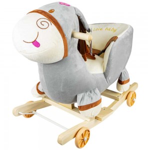 Balansoar pentru bebelusi, Magarus, lemn + plus, cu rotile, 52 cm RB-MG 217.647059
