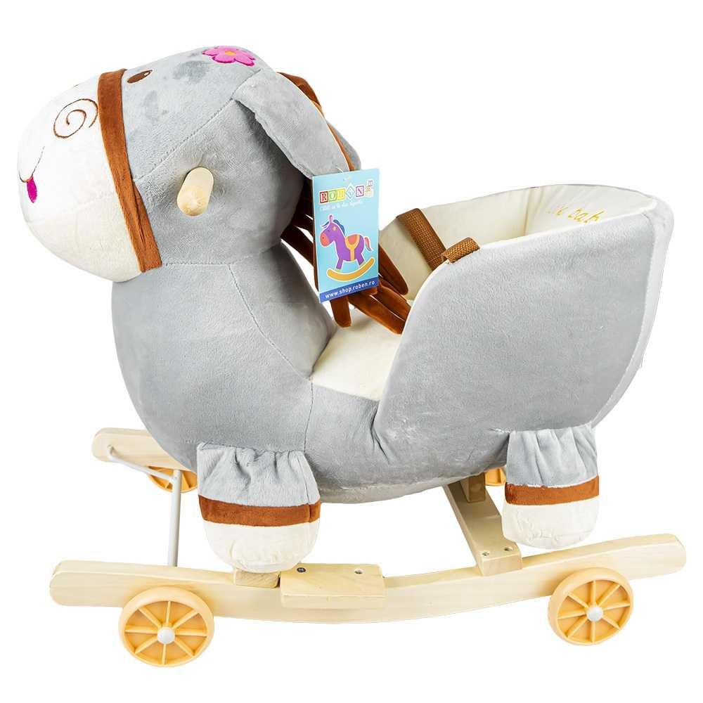 Balansoar pentru bebelusi, Magarus, lemn + plus, cu rotile, 52 cm RB-MG 217.647059