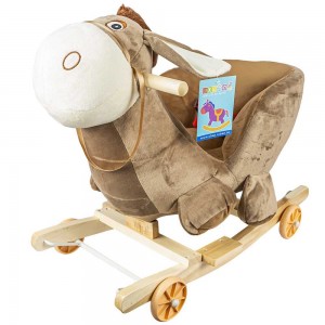 Balansoar pentru bebelusi, Magarus, lemn + plus, cu rotile, 60 cm RB-M01 217.647059