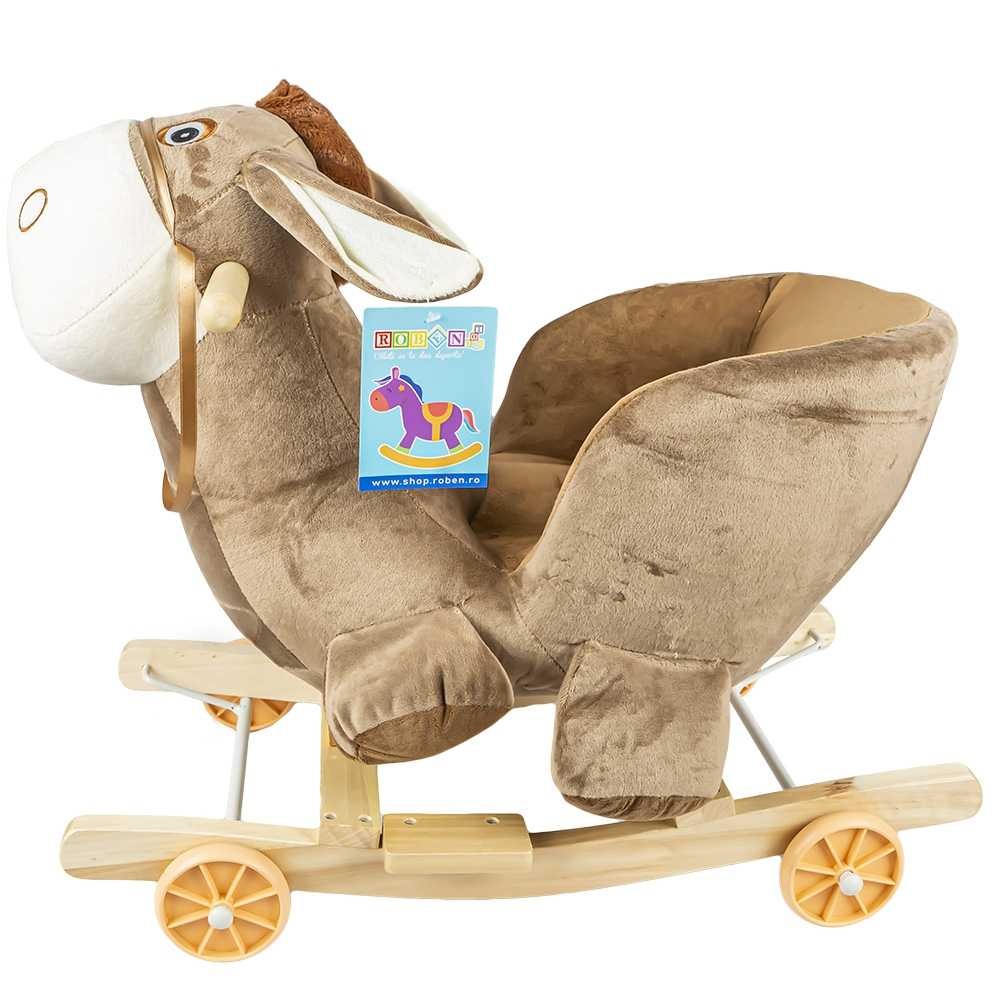 Balansoar pentru bebelusi, Magarus, lemn + plus, cu rotile, 60 cm RB-M01 217.647059