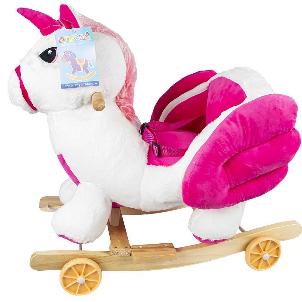 Balansoar pentru bebelusi, Unicorn, lemn + plus, cu rotile RB-U04 217.647059