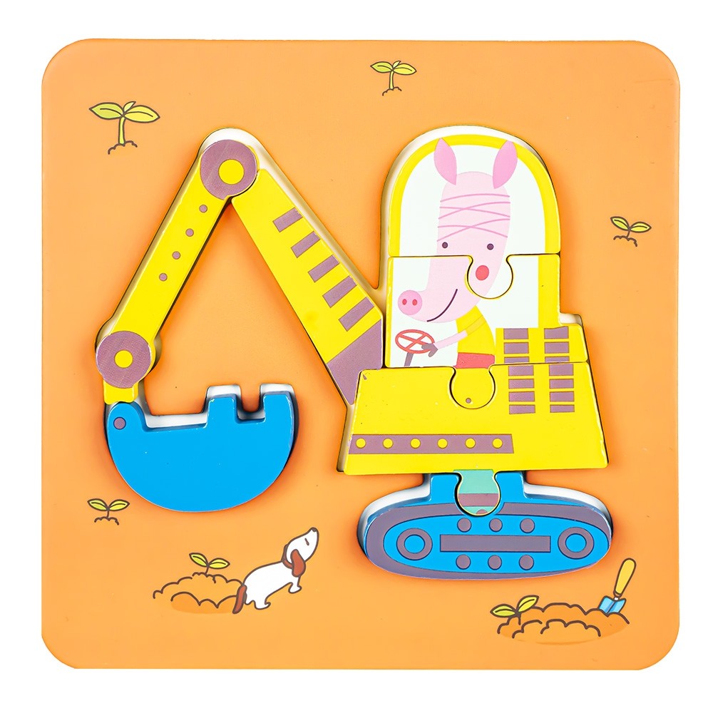 Puzzle din lemn, incastru, Animale/Vehicule HBE-0074 12.605042