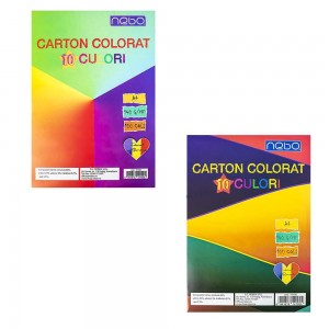 Carton color A4, 10 culori, 140g, 100 coli/set - NEBO 14100 20.168067