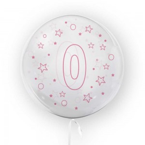 Balon transparent, 45 cm - cifra 0, fete - TUBAN TB3683 13.445378