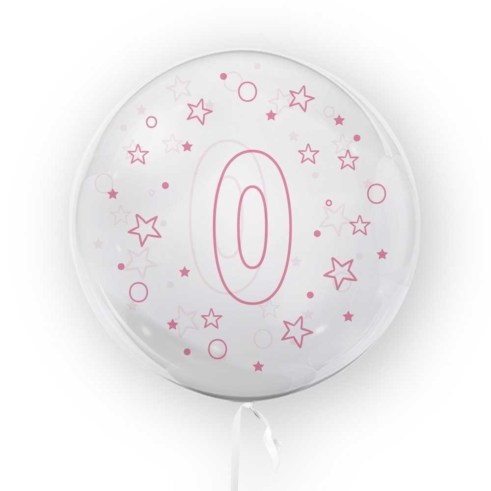 Balon transparent, 45 cm - cifra 0, fete - TUBAN TB3683 13.445378