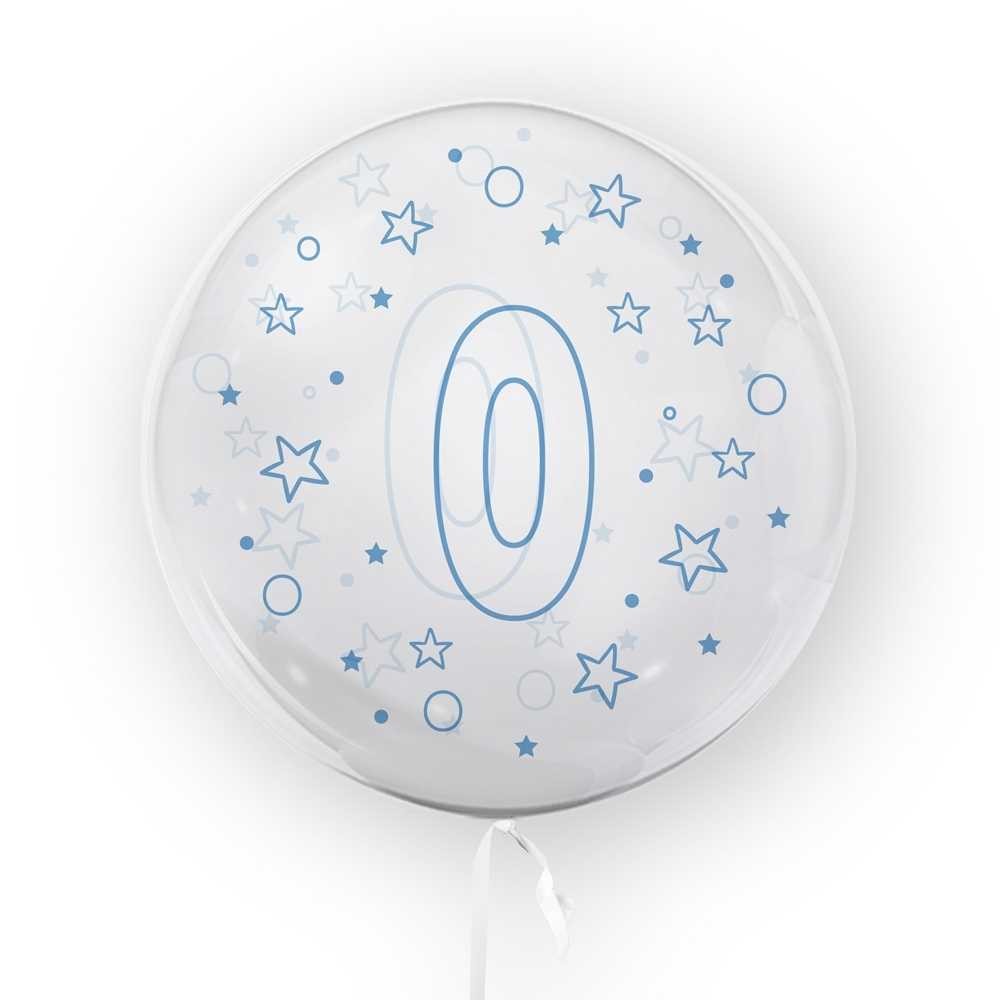 Balon transparent, 45 cm - cifra 0, baieti - TUBAN TB3633 13.445378