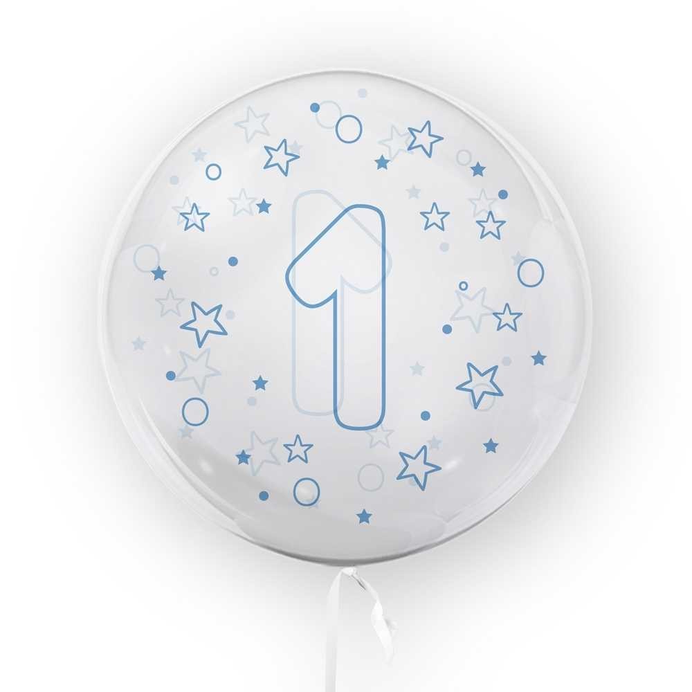 Balon transparent, 45 cm - cifra 1, baieti - TUBAN TB3634 13.445378