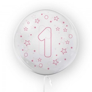 Balon transparent, 45 cm - cifra 1, fete - TUBAN TB3684 13.445378