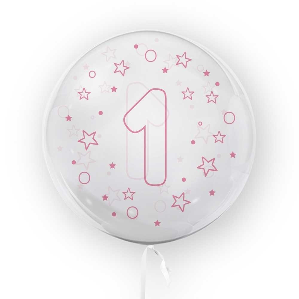 Balon transparent, 45 cm - cifra 1, fete - TUBAN TB3684 13.445378