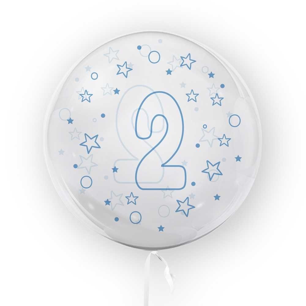 Balon transparent, 45 cm - cifra 2, baieti - TUBAN TB3635 13.445378
