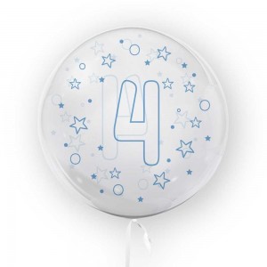 Balon transparent, 45 cm - cifra 4, baieti - TUBAN TB3637 13.445378