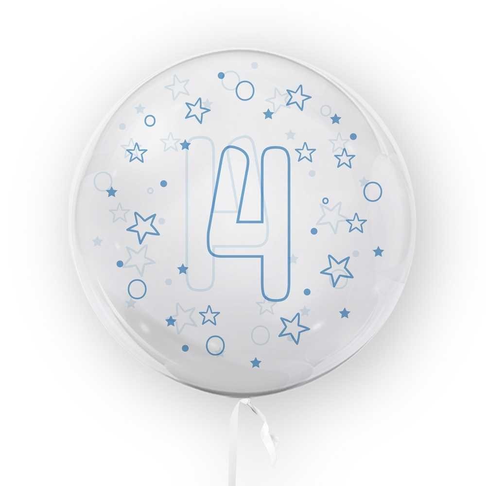 Balon transparent, 45 cm - cifra 4, baieti - TUBAN TB3637 13.445378
