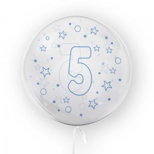 Balon transparent, 45 cm - cifra 5, baieti - TUBAN TB3638 13.445378