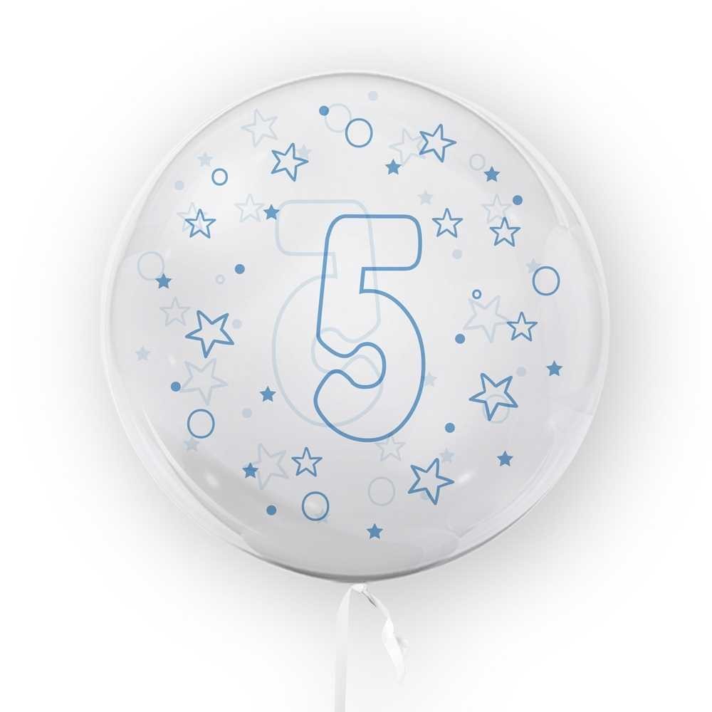 Balon transparent, 45 cm - cifra 5, baieti - TUBAN TB3638 13.445378