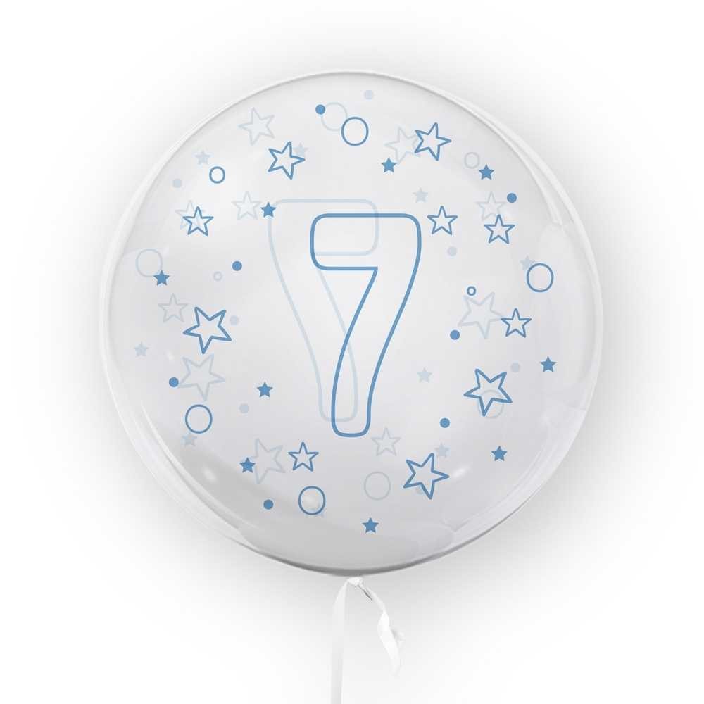 Balon transparent, 45 cm - cifra 7, baieti - TUBAN TB3640 0