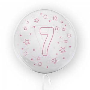 Balon transparent, 45 cm - cifra 7, fete - TUBAN TB3690 13.445378