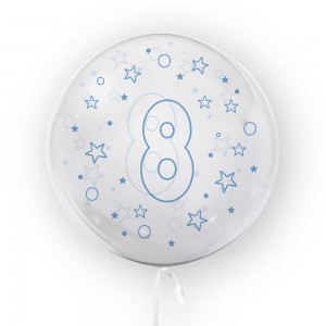 Balon transparent, 45 cm - cifra 8, baieti - TUBAN TB3641 13.445378