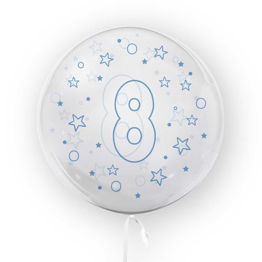 Balon transparent, 45 cm - cifra 8, baieti - TUBAN TB3641 13.445378