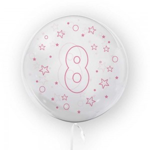 Balon transparent, 45 cm - cifra 8, fete - TUBAN TB3691 13.445378